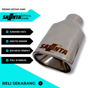 SAVINTA Buntut Ujung Variasi Knalpot Mobil Kotak Silent Halus Stainless Steel Inlet 2inc Universal