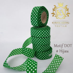Pita Kain Motif Dot / Pita Polkadot Bintik Ukuran 1 Inch Pita Kado Souvenir Hampers Dijual per ROLL