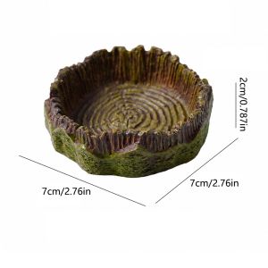 EASYEAH Multi-functional Reptile Feeding Bowl Multicolor Tree Stump Shape Reptile Bathtub Durable Leak Proof Micro Landscaping Basin For Reptiles