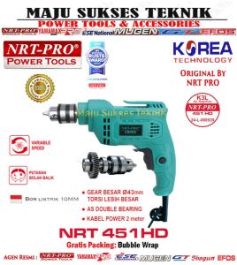 NRT-PRO 451 HD Mesin Bor Listrik Variable Speed 10mm Tangan Kayu Besi Bolak Balik 10 mm 451HD 450 HD