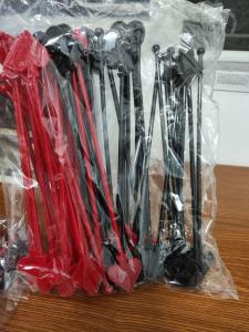 [Bekcona. ]LIG 50Pcs/Set Plastic Cocktail Drink Stirrer Swizzle Stick Mixed-color