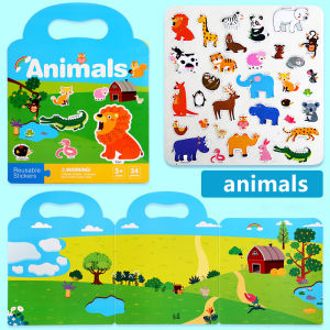 Reusable Sticker Book for Kids Fun Stickers for Kid Toddler Toys Waterproof Stickers for Girls Boys