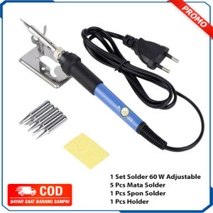 Solder Listrik 1 Set Iron Adjustable Temperature 60W Murah Berkualitas Setara Goot Dekko 60 Watt
