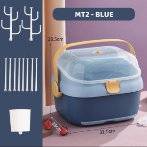 Khay Úp Bình Sữa Chén Bát Cho Bé Có Nắp Đậy An Toàn Và Quai Xách Tiện Lợi V-BABY MT1 & MT2