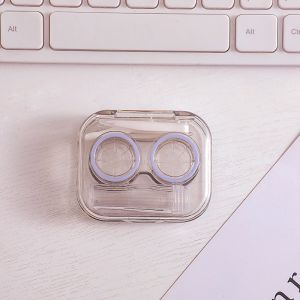 Softlens Case Bening Plastik Tempat Kontak Lensa + Penjepit + Tongkat Tempat Softlens Bening Satu Set Tempat Kontak Lensa Mata Import
