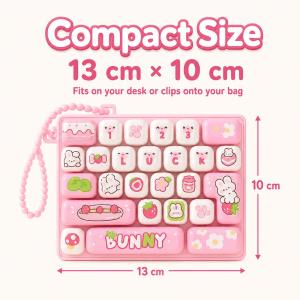 26 KEYS Keyboard Keychain Fidget Toy Anti-Stress Keyboard Decompression Button Finger Clicker Keychain Relieve Stress Switches for Adults