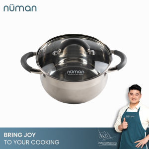 Numan Casserole Panci 18 cm Stainless Steel dengan Tutup Kaca Y13 Series