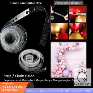 chain balon dekor / kait balon Stripe Tape Balon Dekorasi / Strip Balon Arch Garland Dekorasi balon