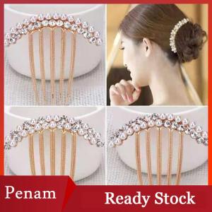 [PAM] 5 Teeth Hair Side Combs Hairpin Comb Wedding Bridal Rhinestone Hair Comb Claw Hairpin Hair Ornaments Accessory