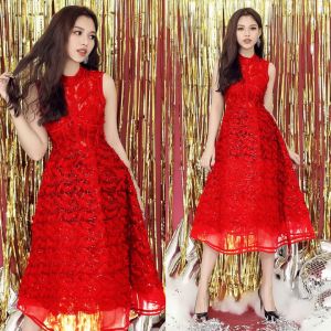 MYDU SALE 🌸 | MS 2236 – Đầm Dự Tiệc Xòe Ren Sát Nách Nữ Tính Xinh Xắn
