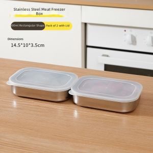 L67 Stainless Steel Freezer Container Food Grade Meal Prep Box Fridge Storage L