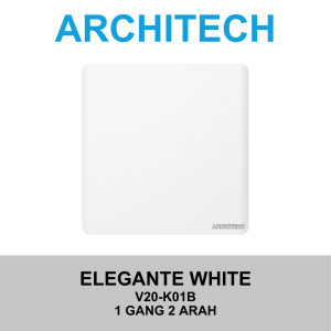 ARCHITECH Elegante White V20-K01B Sakelar/CETEKAN Lampu 1 Gang 2 Arah
