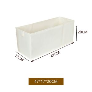 WAPKTY Fabric Material Foldable Storage Box Washable With Handles Clothes Organizer Drawer Stackable Storage Box Drawers Wardrobe
