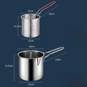 Mini 304 Stainless Steel Tempura Deep Fryer Oden Cooker Chicken French Fries Pot Pan Fry Goreng 油炸锅