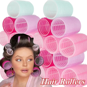 6Pcs/Set Hair Roller Hairdressing Self-adhesive Hair Curlers Scrunchies Hair Rollers Bang Roller Salon Styling Tools Girls Hair Accessories