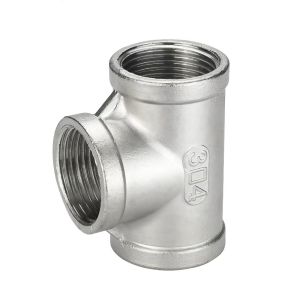 MARBLEX 304 Stainless Steel Pipe Fitting 1/8" 1/4" 3/8" 1/2" 3/4" 1" BSP Female Thread Pipe Tee Adapter Durable Three-Way Steel Plumbing Tee