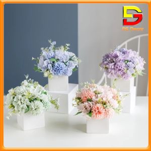Hoa Giả Decor Bình Hoa Mini Để Bàn Phòng Khách Mẫu Đơn Mix Quả Trang Trí Nhà Cửa DC-130