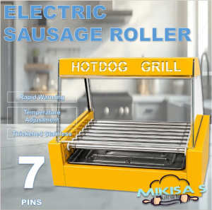 New Design 7 Pins Electric Hotdog Roller  Double Layer Glass Design Heavy Duty