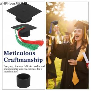 WP💓💛💖 Class of 2026 Mini Graduation Cap 12 Pieces Black School Graduation Party Table Decorative Student Favors