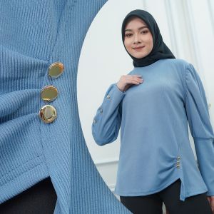Atasan Baju Kaos knit rajut Wanita Terbaru Blouse Muslimah Top Basic Polos Premium Kekinian