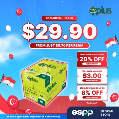 IK Plus Copier Paper 70gsm A4 (2 Reams)