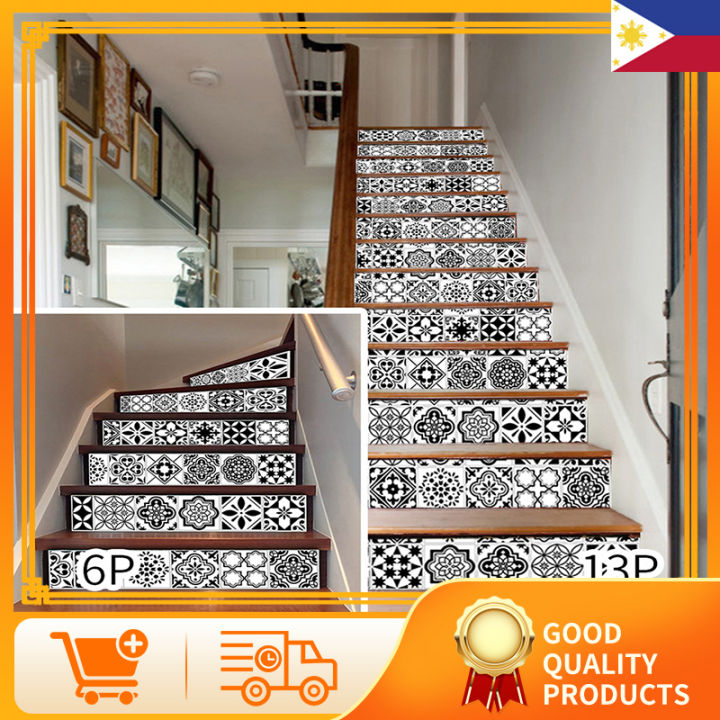 Peel and Stick Tile Backsplash Stair Riser Decals DIY Mexican ...
