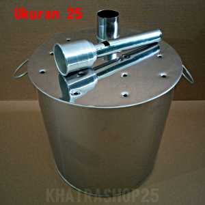 Dandang putu bambu bulat 12 lubang ukuran 25 stainless dengan cetakan 12pcs