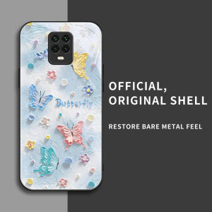 สำหรับ Xiaomi Redmi Note 9S&Redmi Note 9 Pro&Redmi Note 9 Pro Max เคสศัพท์กันตก ลายผีเสื้อสีน้ำมัน บุคลิกภาพทันสมัย