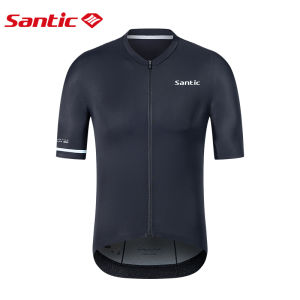 Santic เสื้อปั่นจักรยานสำหรับผู้ชาย ระดับมืออาชีพ ระบายอากาศ แห้งเร็ว สะท้อนแสง กันลื่น มีกระเป๋า WM24C02238