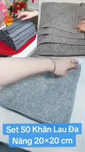 Combo 50 khăn 20x20cm lau bếp đa năng 2 mặt than tre siêu mềm hút nước tốt