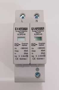 SPD AC 2P 275V 385V Surge Arrester 20KA-40KA Anti Petir Surge Protection Device AC Voltage 275VAC 385VAC (Din Rail Type)