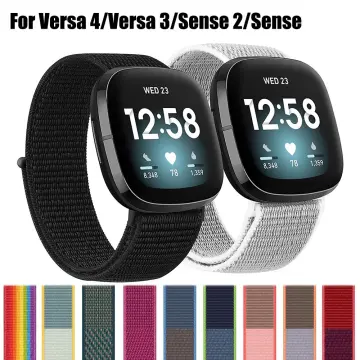 Comvin Compatible With Fitbit Versa 4/Versa3/Sense2/Sense Bands For Women Men, Nylon Watch Bands, 3 Pack