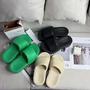 [FreeShipping] Thick-soled womens slippers trendy high-end EVA flat large size outdoor soft-soled one-line sandals comfortable for women