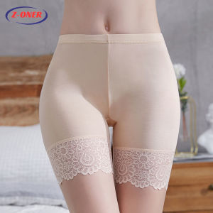 Z-ONER Cotton Leggings Modal Safety Pants for Women Three-Point Lace Leggings
