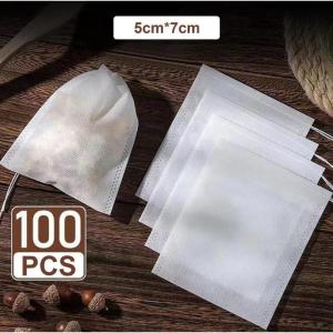 200Pcs/Bag 3Sizes Empty Teabags String Heat Seal Filter Paper Herb Loose Tea Bag Drawstring Pouch