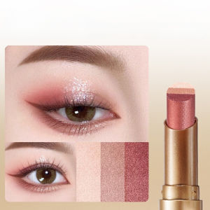 Eyeshadow Stick/Gradient Trio 3-Color Eyeshadow Stick/3.5g Matte Pearly Shimmer Waterproof/Beginners Friendly
