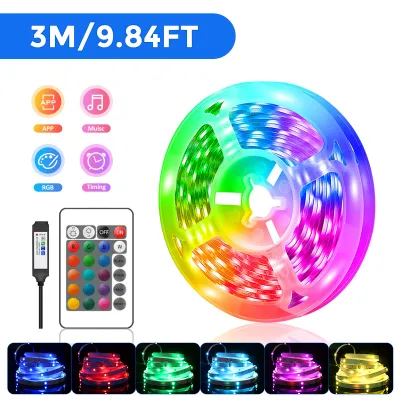 RGB LED Strip Light 5/10/15/20/30/40M With Remote+App Control For Bedroom Indoors Decorative Music Synchronization LED Strip Light