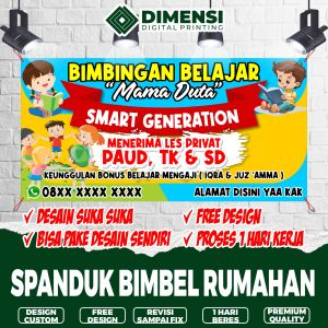 Spanduk Bimbel / banner backdrop MMT spanduk bimbingan belajar ukuran 200x100