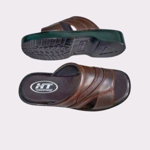 Dép nam đế cao Dép da nam quai ngang TM07 da bò thật đế cao 4.5cm nhẹ bền đẹp giành trung niên