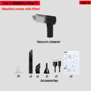 12000Pa Cordless Vacuum Cleaner 3 in 1 Portable Wireless Car Mini Vacuum Cleaner