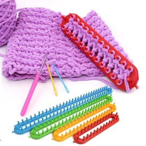 VERMILL 26/36/47/58cm Weaving Loom Knitting Kit DIY Rectangle Braiding Tool Gift Handmade Craft Wool Knitter