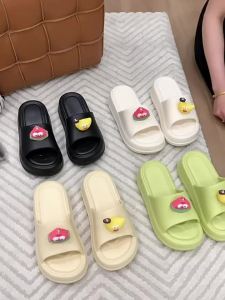 [Free Shipping] Thick-Soled High-Heeled Slippers For Women New Summer Home Style Cute Cartoon Sandals Non-Slip For Bathroom And Casual Outdoor Wear
