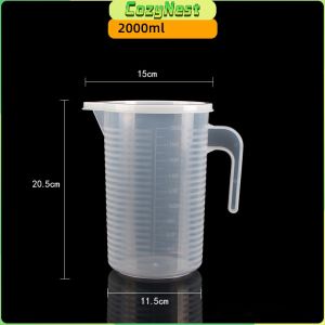 C.N. Clear Plastic Measuring Cup Pitcher Liquid Measure Jug Cup Container