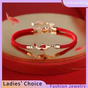 [COD] liuchuanbing Jewellery Chúc may mắn Vòng đeo tay bện dây Koi Vòng đeo tay màu đỏ chuỗi Valentine Quà Tặng cặp vợ chồng