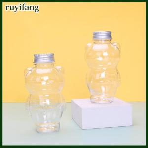 ruyifang ขวดน้ำผลไม้โฮมเมดแมวออกแบบเครื่องดื่มขวดน้ำผลไม้โปร่งใสเครื่องดื่มเครื่องดื่มเครื่องดื่มนมชาขวดเย็นดื่มนมชาน้ำผลไม้ปิดผนึกฝาขวด