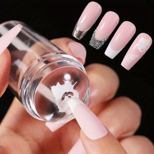 1PC Stamp for Nail Decoration and French Manicure with Transparent Silicone