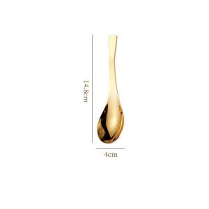 Thick Square Spoon European Style Flat Spoon Stainless Steel Spoons Dessert Tableware Dinner Spoon