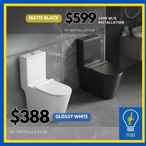 [YEOKA Lights & Bath] One-Piece Rimless Vortex Tornado Flushing Dual Flush (free installation)