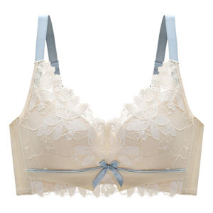 Maniyun ชุดชั้นในลูกไม้ลายดอกไม้ชุดชั้นในสตรีเซ็กซี่ดันทรงปรับได้สบายชุดชั้นในแบบมีสาย