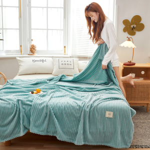 Blanket Microfiber blanket Solid Stripe Blanket Super Soft Warm Solid Micro Plush Fleece Blanket Quality Premium Comfort